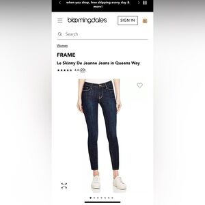 $199 Frame Denim dark wash skinny jeans size 25 bought from Bloomingdale’s